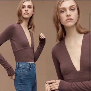 Wilfred Free black purple marl reposa v neck top s